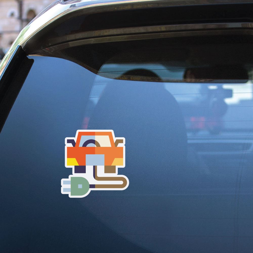 Electric Car Sticker Decal